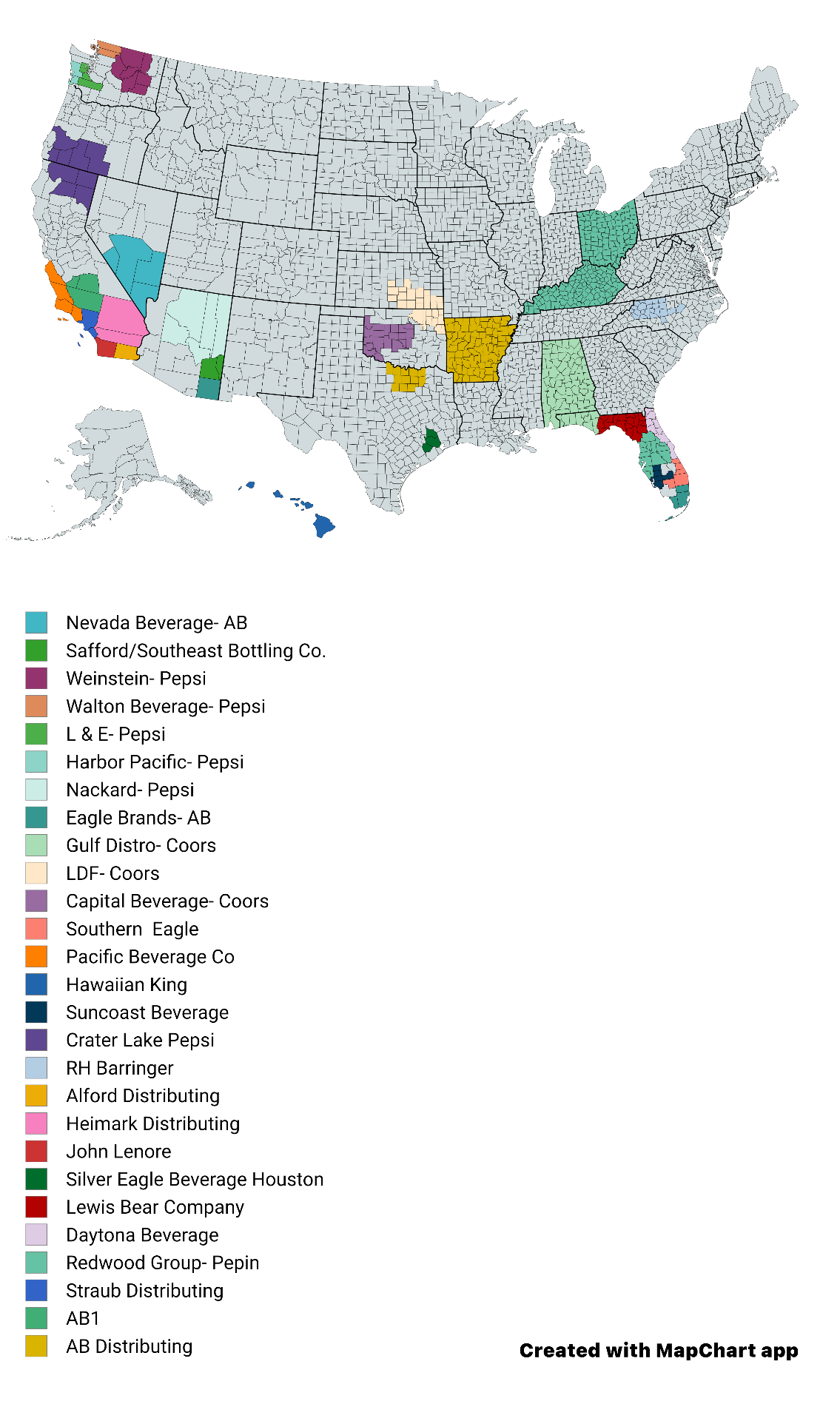 Coco Love US distributor coverage map — June 30, 2026